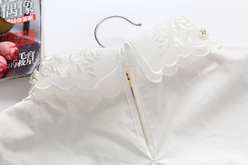 Baumwoll-Fake-Kragen, abnehmbarer Dickey-Spitzenkragen, Bluse, halbe Hemden, Peter-Pan-Faux-Falscher Kragen für Frauen und Mädchen, Gefälligkeiten – Detail 19