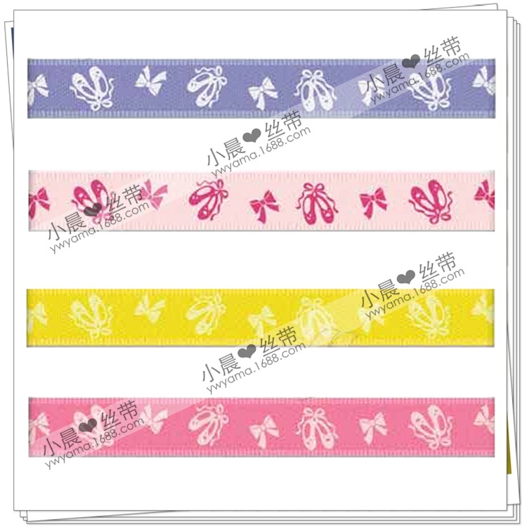 义乌姚明手工diy发饰宠物蝴蝶结丝带材料单面印刷织带厂家直销
