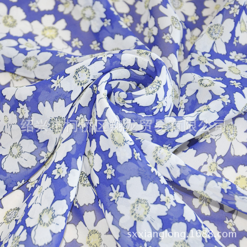 【翔龙印花  XL593】春夏新品  清新碎花仿真丝雪纺印花女装面料