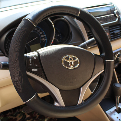 厂家批发直销代理加盟四季通用磨砂皮质感刻花方向盘套一件代发|ru