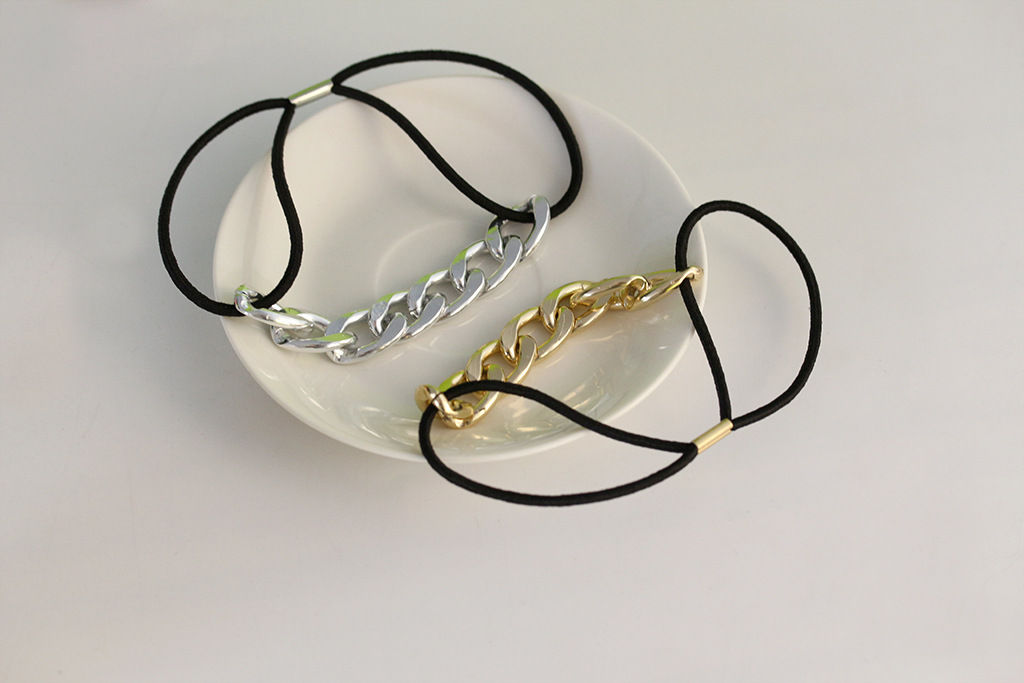 Metal Chain Hair Ring Elastic Hair Rope display picture 5