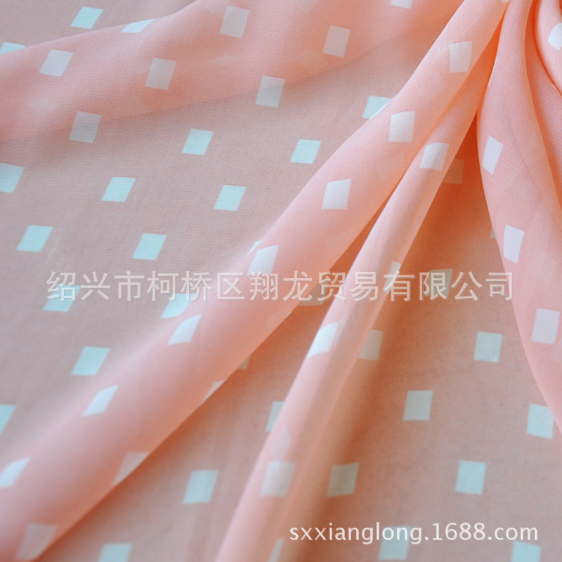 【翔龙雪纺 XL633】早春新品 时尚几何方块 清爽简约