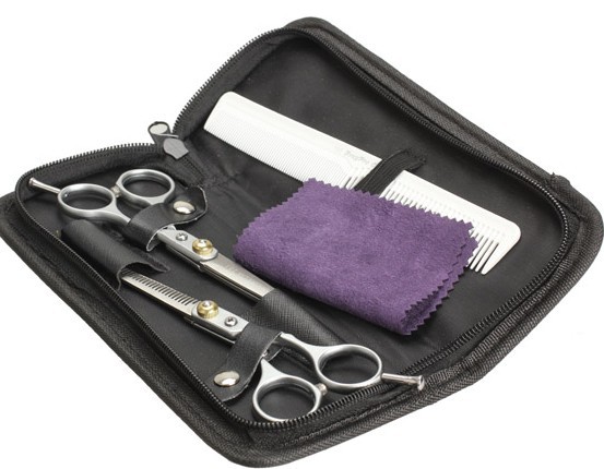 跨境理发剪刀套装平剪刘海剪牙剪打薄剪家庭美发剪刀布剪刀包梳子|ru