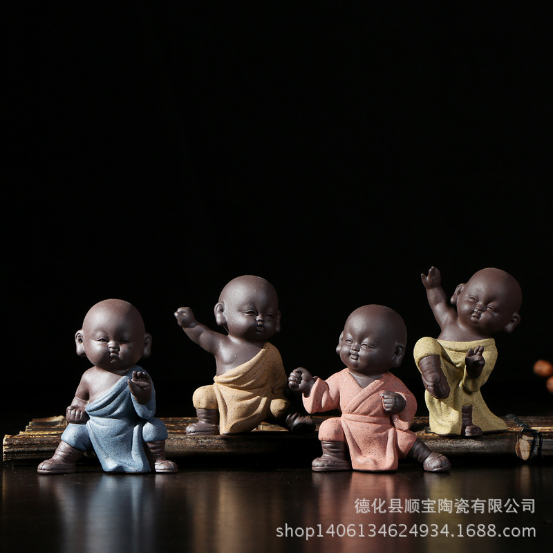 Manufactor Direct selling Yixing Boutique Cinnabar Kungfu Online Monk Tea darling Decoration tea set parts ceramics Home accessories