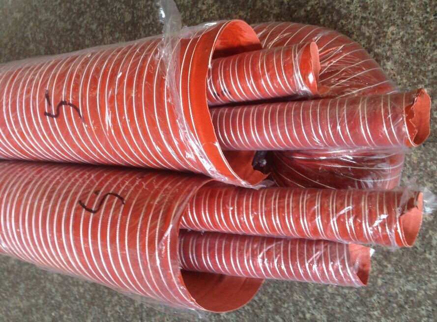 胶软管_红色钢丝矽胶软管 高温管 通风管 内径