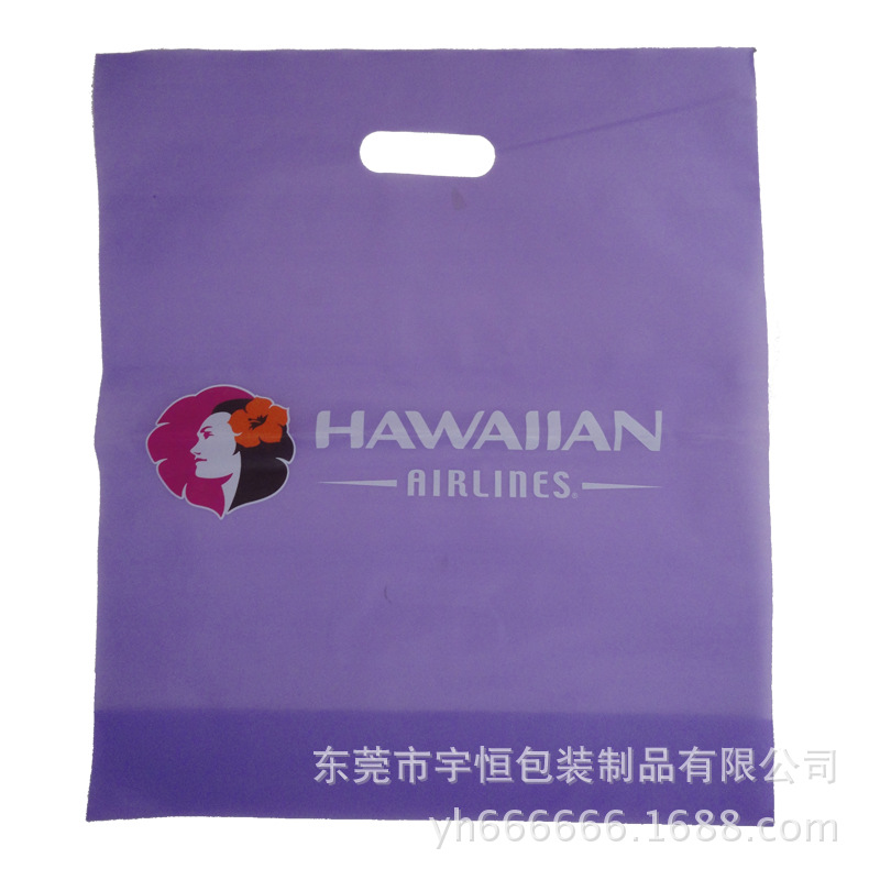 HDPE塑料手提袋   LDPE冲孔袋订购  PO手挽袋 HDPE彩印底风琴胶袋