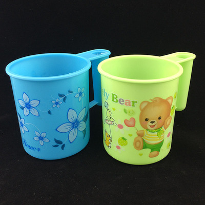 簡約花卉刷牙杯 漱口杯塑料牙杯 日用百貨兩元店牙刷杯