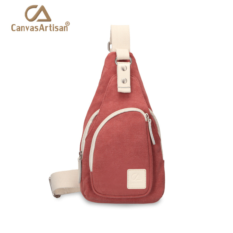 2019 new pattern Korean Edition Canvas bag Chest pack Solid Leisure bag Trend lovers men and women currency The single shoulder bag