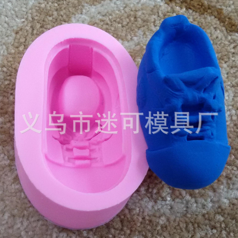 DIY zapatos de molde de pastel de fondant molde de pastel de silicona herramienta para hornear jabón hecho a mano