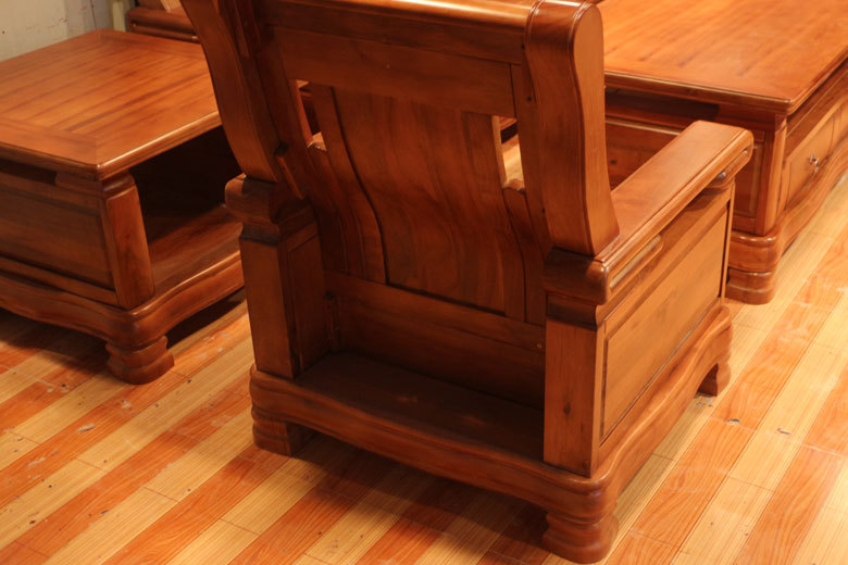 7件套实木沙发 单人三人组合沙发 实木中式沙发 香樟木沙发668