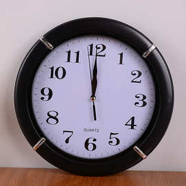12英寸复古时尚钟表 卧室客厅简约时钟圆形石英钟挂表 十元店货源