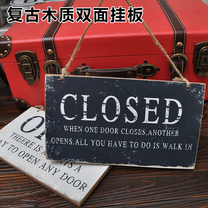 Two-sided Welcome indicator Hanging plate Retro Business Rest Listing Small tag direct deal