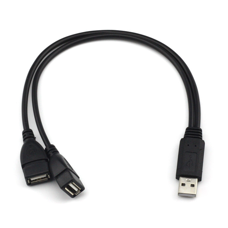 USB1 charging 1 split 2 cable, USB one to two 2-port HUB expansion 2-in-1 cable_voghion.com