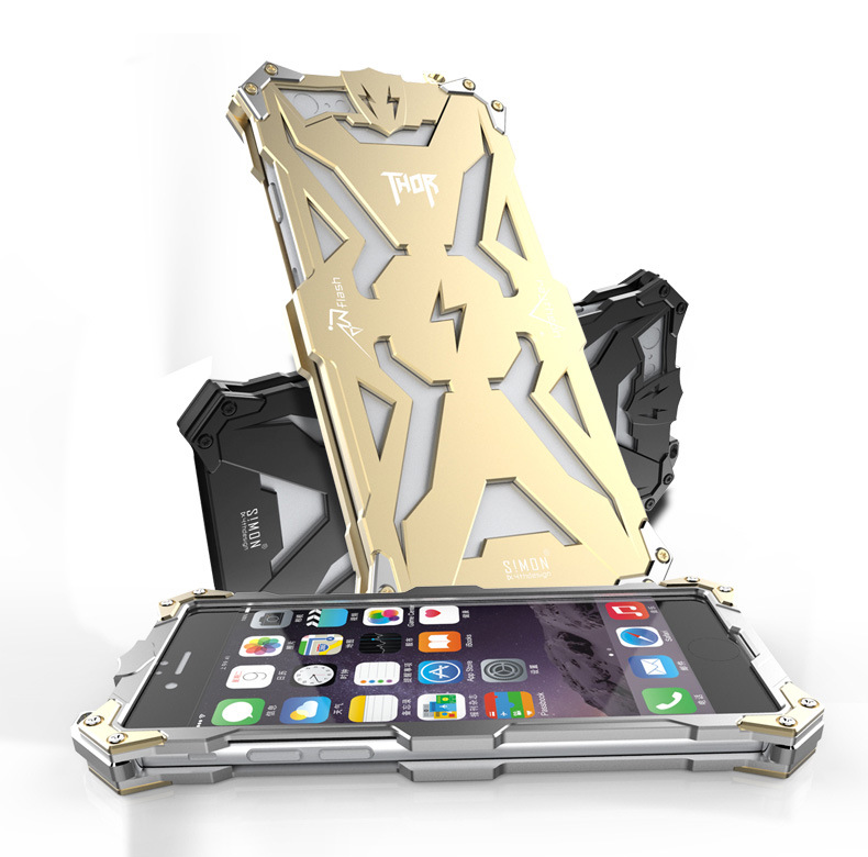 SIMON THOR Aviation Aluminum Alloy Shockproof Armor Metal Case Cover for Apple iPhone 6S Plus