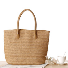 一件代發新款歐美風草編包單肩包時尚簡約旅游出行沙灘編織女包包
