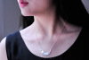 Fashionable necklace, cute accessory, chain, silver 925 sample, Korean style, 925 sample silver