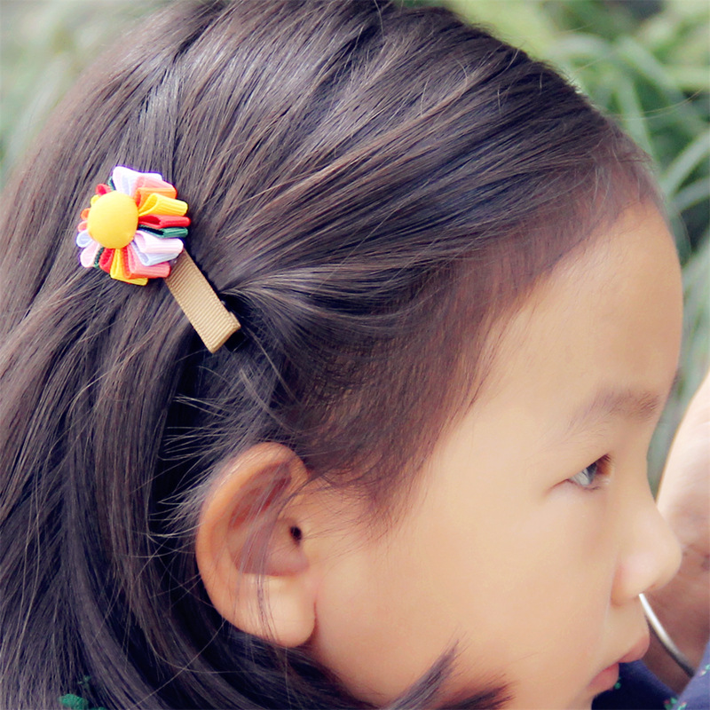 原創手工外貿原單兒童發飾頭飾品批發彩色發卡可愛發夾對夾包郵