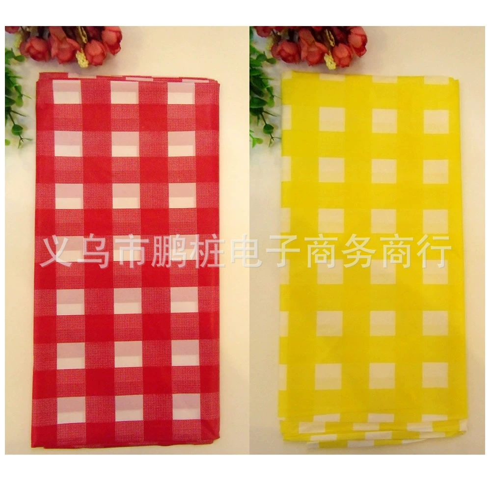 Disposable desktop cloth thick red, yellow, blue and green grid rectangular party party party wedding wedding celebration