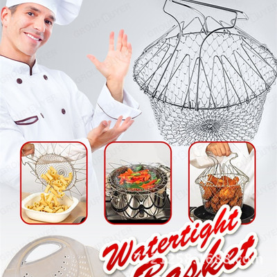 French fries Fish Shrimp Chicken nuggets Meat Blanching Easy basket 304 Stainless steel Leaky spoon