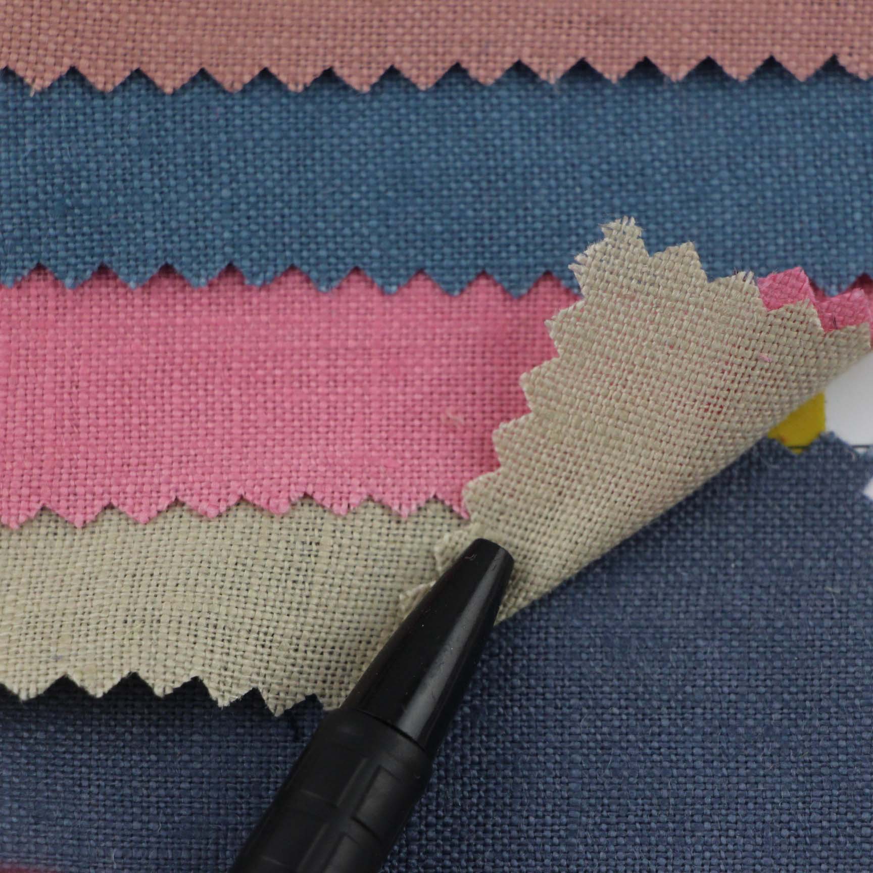 春夏素色亚麻布料 透气背心休闲裤棉麻面料 休闲服套装布料