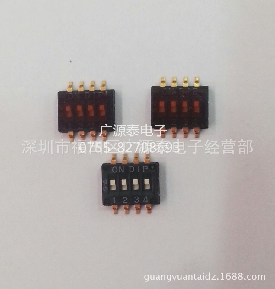 原装园达DIP 1.27拨码开关DHN-04F-T-V-T/R 1.27-4位 贴片NHDS-04
