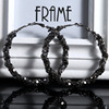 Metal universal trend earrings, black hula hoop, European style, wholesale