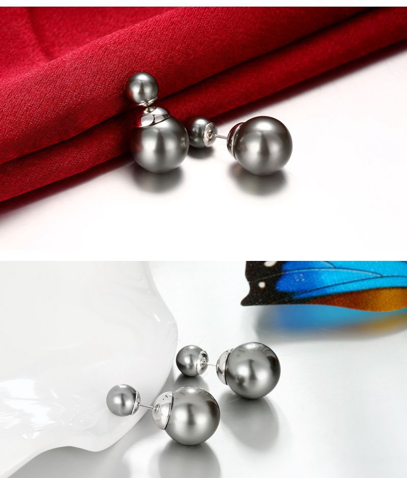 Fashion Geometric Alloy Plating Artificial Pearls Women's Ear Studs 1 Pair display picture 3