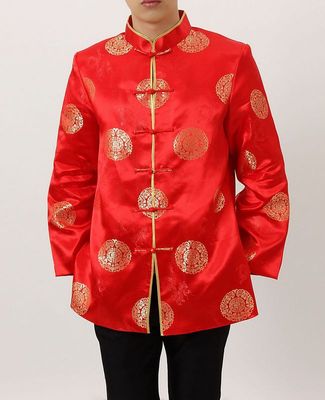 Chinese tang suit for men Tang Long Sleeve Top festive performance dress men coat 