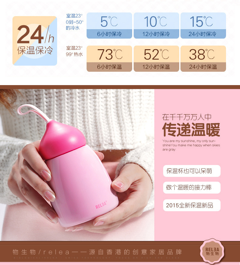 Biological good vacuum insulation Cup ladies portable tea cup children sweet water glass factory4