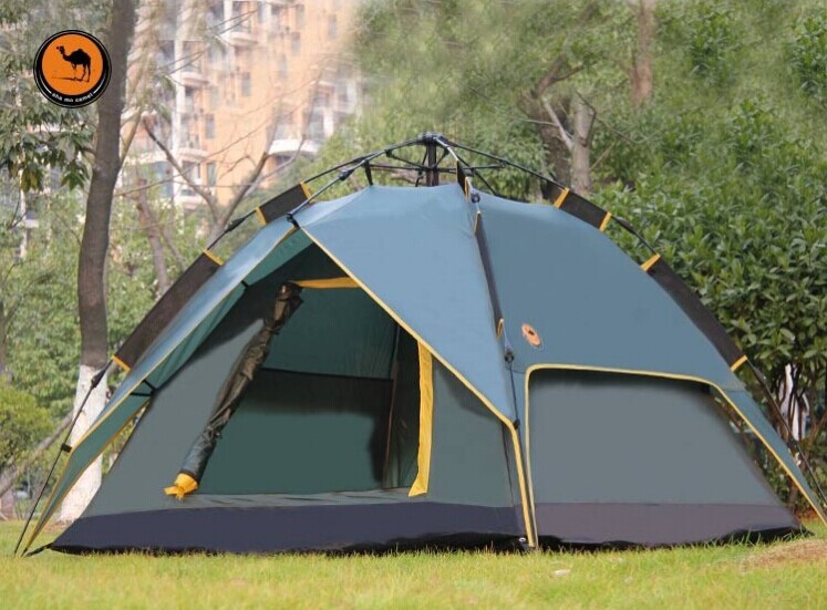 camel Outdoor tent thickening double-deck With three fully automatic Tent Windbreak waterproof multi-function 3-4 People 069