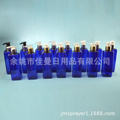 240ml蓝色方瓶 电化铝乳液瓶 精华液分装瓶 洗发水沐浴露分装瓶
