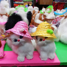 仿真猫咪毛制作摆件老婆儿童玩具家庭可爱猫咪秀珍猫咪猫