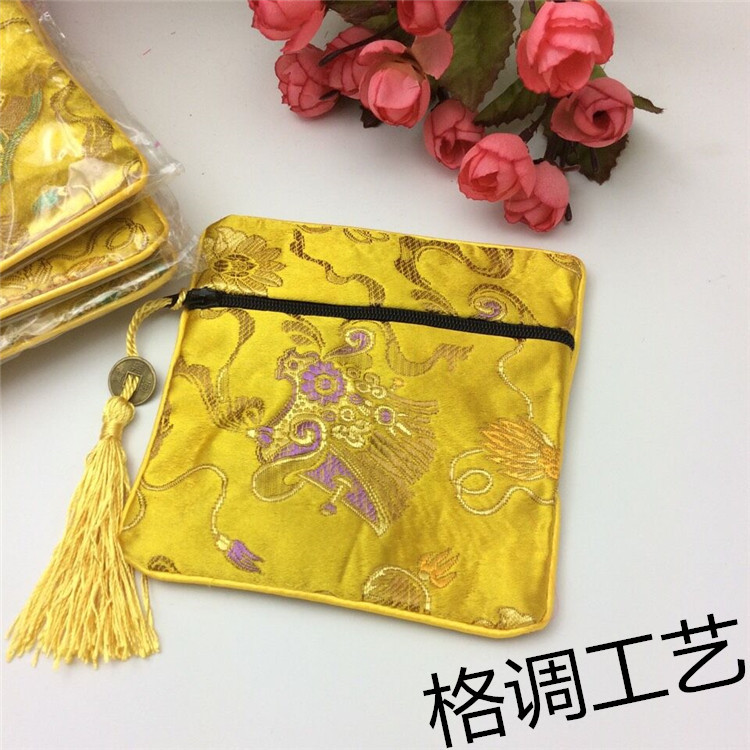 纯手工棉麻刺绣礼品袋 梳子首饰文具移动电源包装袋 束口棉麻袋