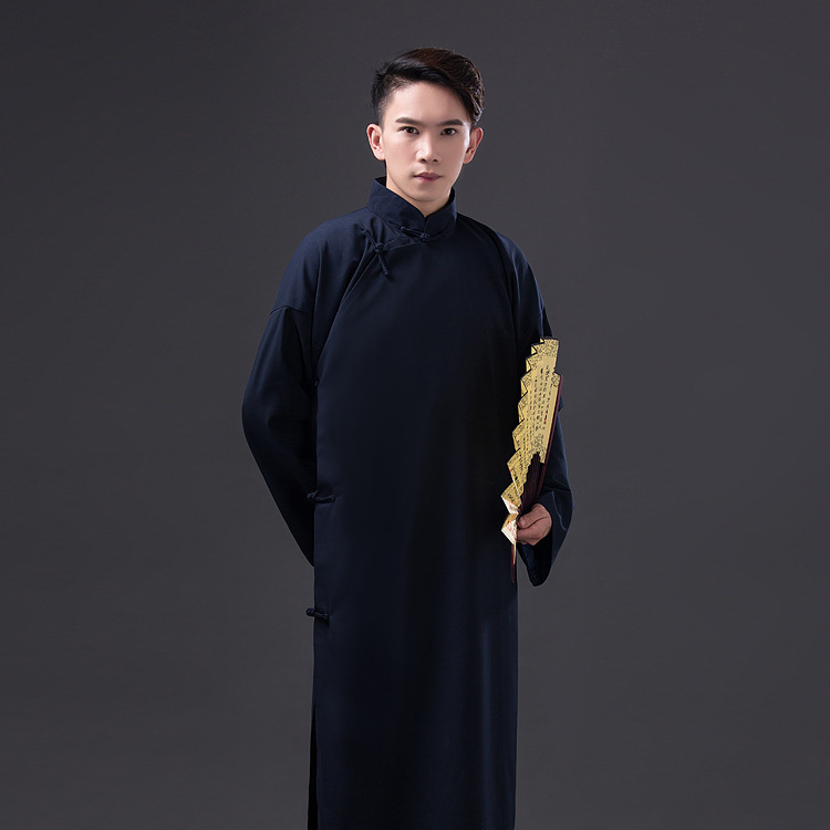 men chinese crosstalk robe drama film The May 4th movement of the ancient Republic of China cosplay long gown