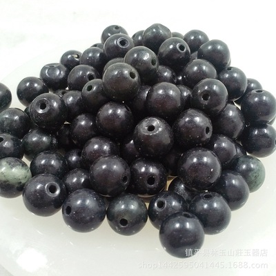 jade bead machining Xinjiang Dark Jade Bead wholesale Greenstone Magnet 4-22mm Wholesale Beads