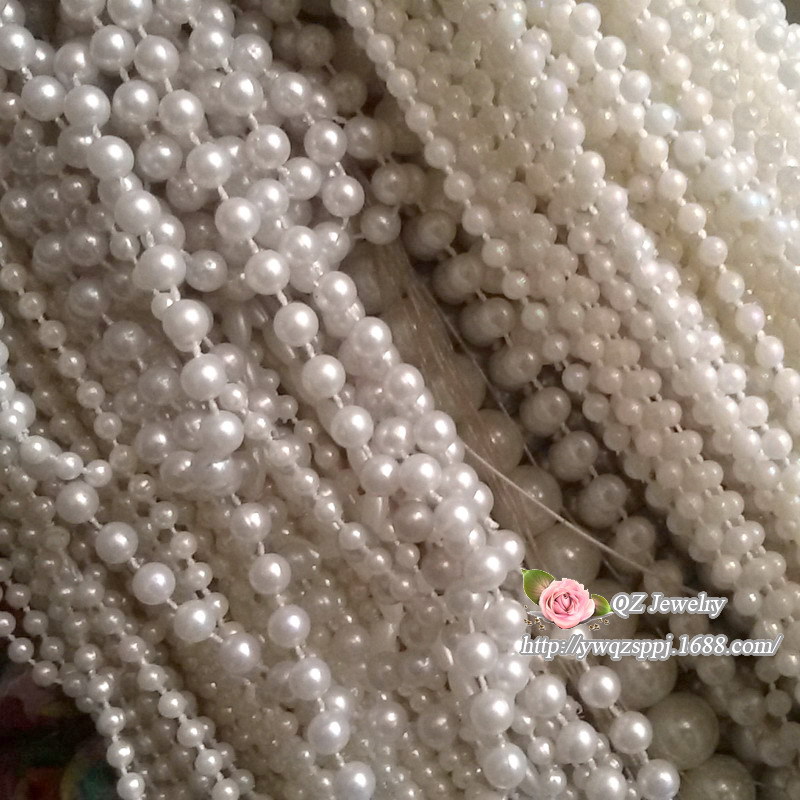 Wholesale of 10MM pearl plastic connected bead chains, wedding decoration beads, stage setting props bead curtains detail image 3