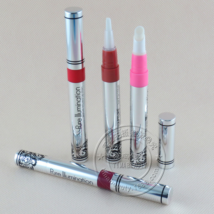 订做 带透明窗的铝管唇彩旋转笔 化妆品包装容器 韩式分装笔