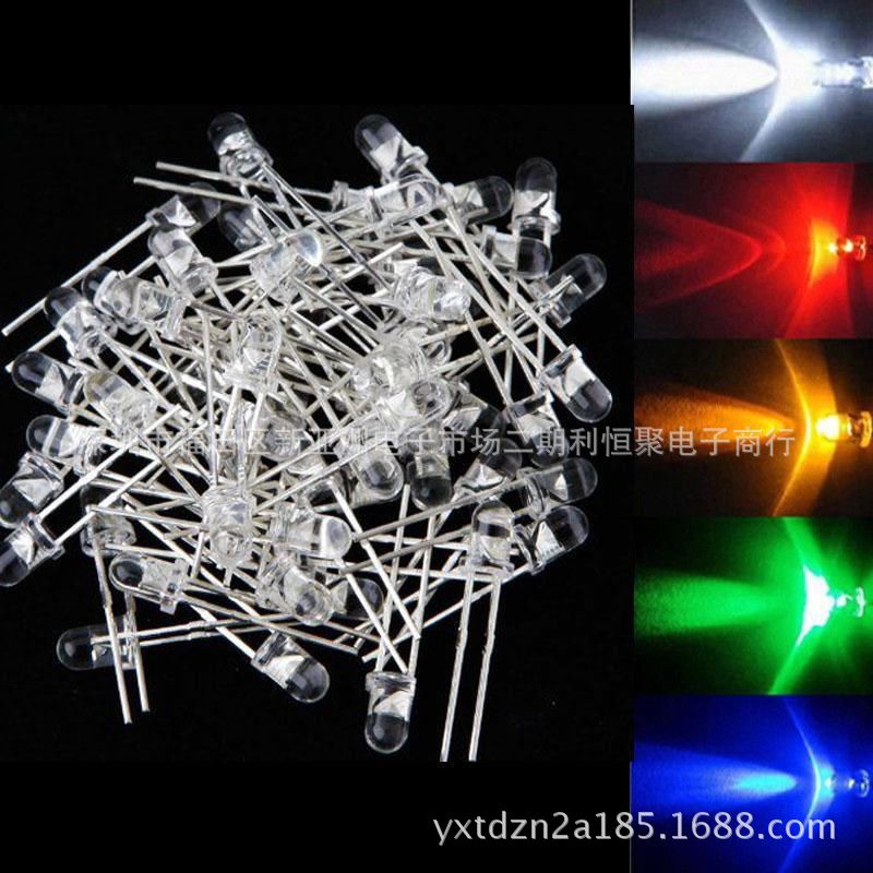 LED发光二极管 F3 3mm白发红发光管 红光指示灯 超高亮