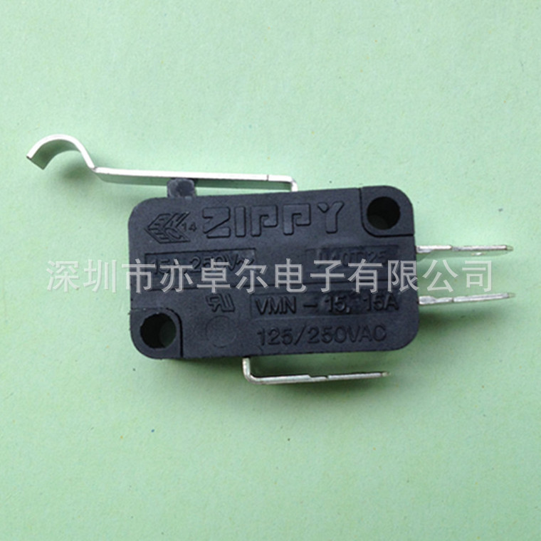 台湾新巨ZIPPY原装正品微动开关,行程开关VMN-15H-04D0-B-Z带弯柄