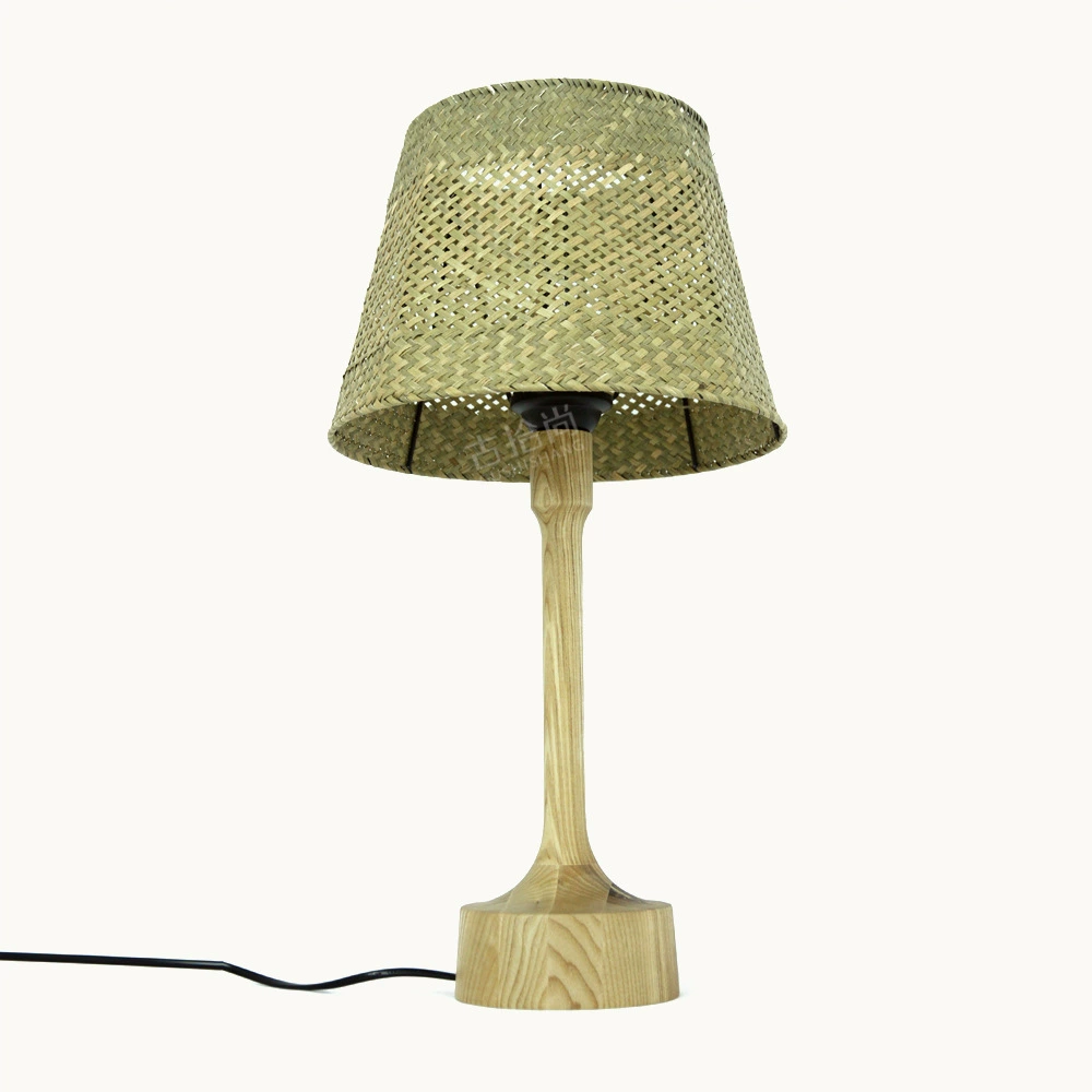 Japanese straw woven table lamp for living room, creative lights