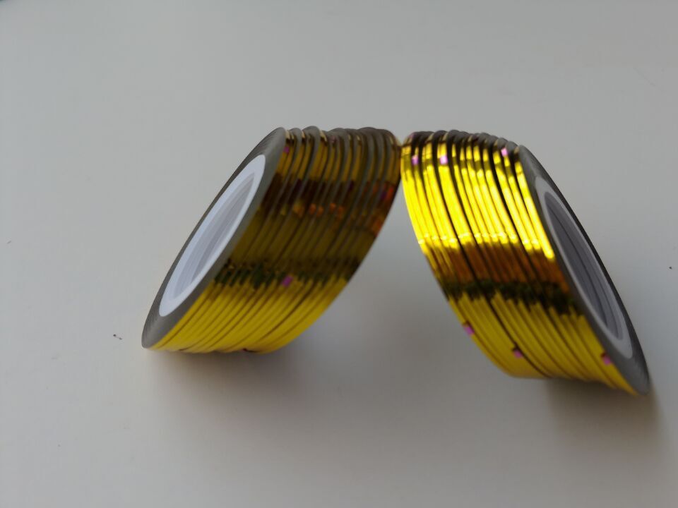 超值直供美甲金银线、贴纸、美甲用品 彩绘线 带背胶金线美甲饰品