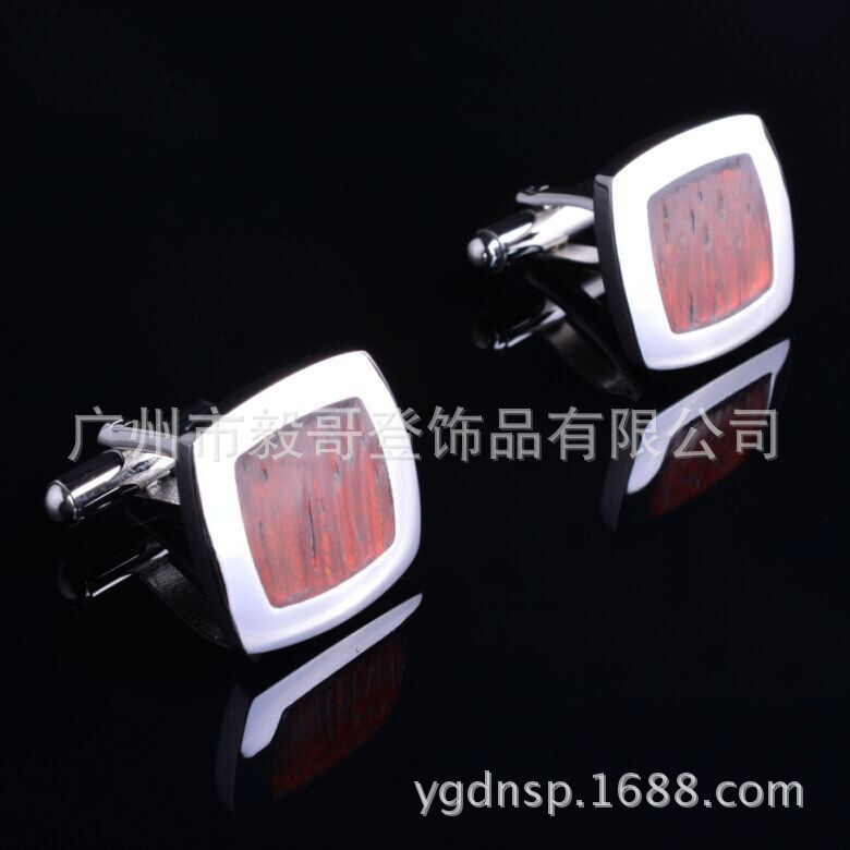 供应A111-M口字形袖扣，天然红木袖扣，不锈钢袖扣，音符袖扣