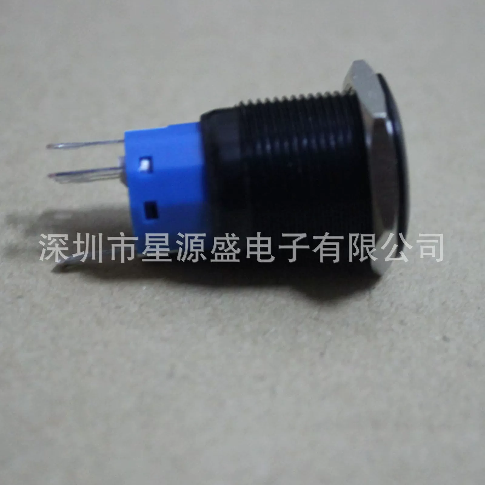 Black button, modified switch key with light, 19mm, 12v