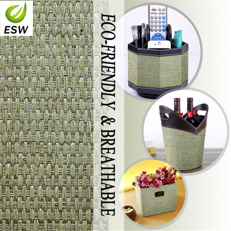 厂家生产YQ-Z-92221 环保工艺纸草装饰编织布料