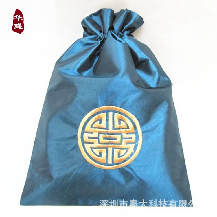 华彧经典蓝色变色龙布双绳束口布袋|ru