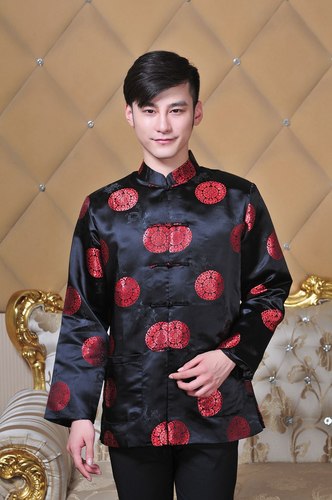 Men and women Chinese Tang style Long Sleeve Top Coat 