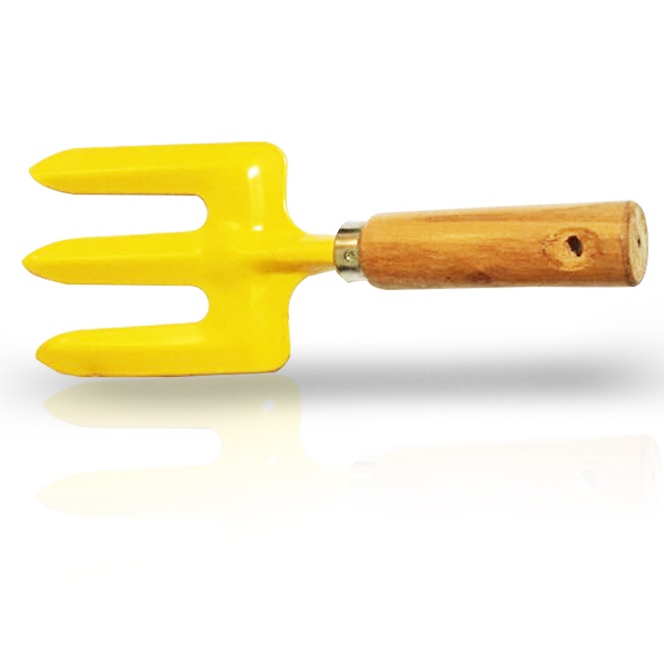 厂家销售植物盆栽种花种草工具 木柄迷你小铁锹 耙 叉子 园艺工具