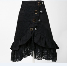 ebay 速卖通黑色蕾丝边Amazon 朋克摇滚哥特半身裙 现货小批量