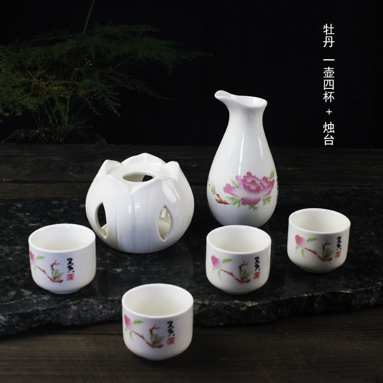 牡丹 一壺四杯+燭臺