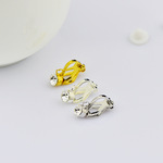 批发不锈钢镶5MM水钻有吊三角耳夹饰品 简约时尚饰品diy